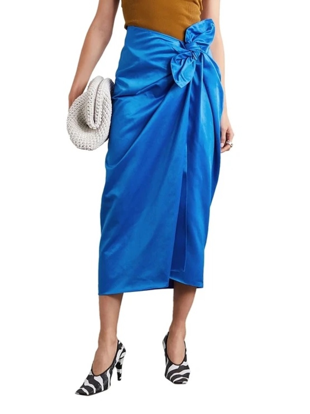 Marni satin bow midi skirt